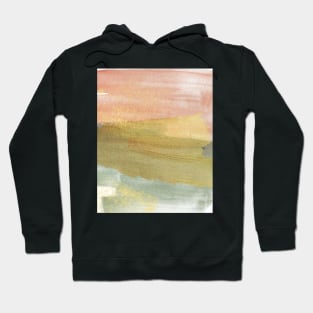 Watercolour Abstract Art, Gold, Pink and Green Hoodie